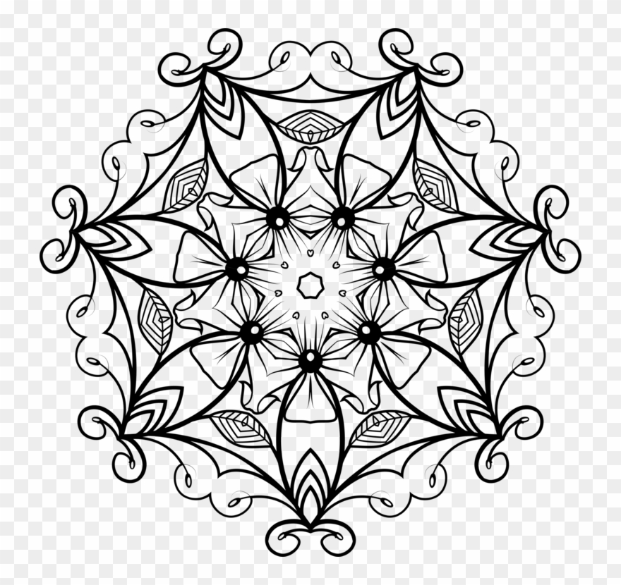 Floral Design Paper Black And White Coloring Book Drawing - Flower Design Png Black And White Clipart