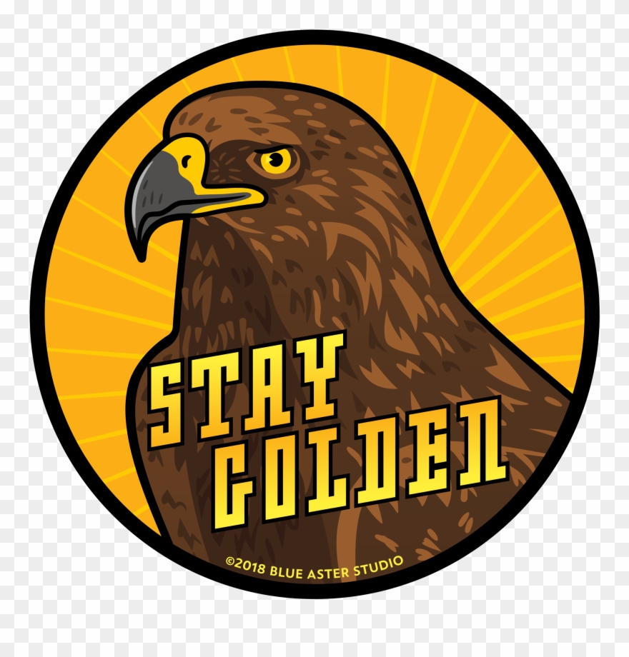 Circular Badge Featuring An Illustrated Golden Eagle - Jpeg Clipart