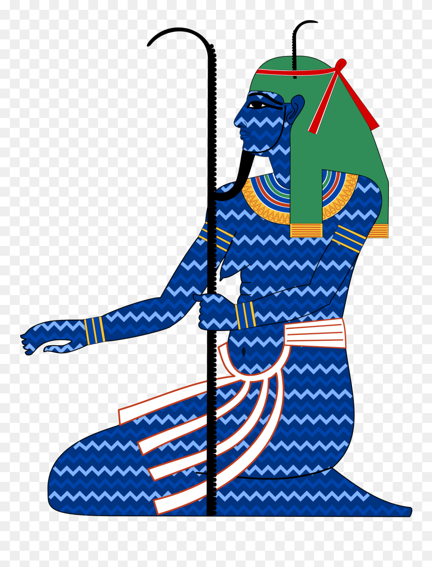 Also, Look At The Blue Wavy Lines, Www - Egipatski Bog Nun Clipart