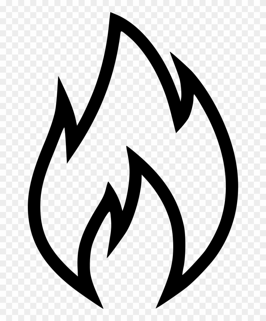 Svg Free Library Flame Png Icon Free Download Onlinewebfonts - Flame Black And White Png Clipart
