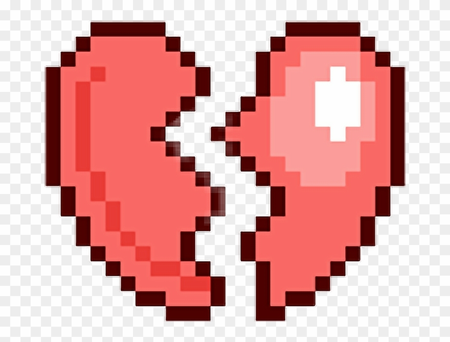 Heart Heartbreak Sad Emoji Clip Black And White Library - Minecraft Pixel Art Earth - Png Download