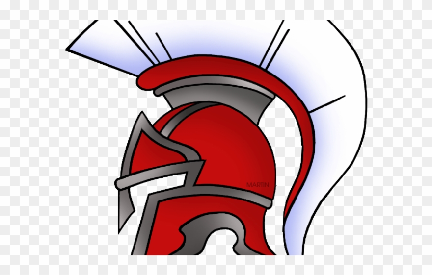 Roman Warriors Clipart Woodlands - Spartan Helmet Ancient Greece - Png Download