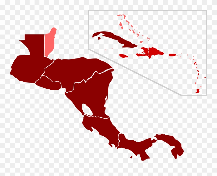 Central America Map Png Clip Art Black And White Download - Central America Map Png Transparent Png