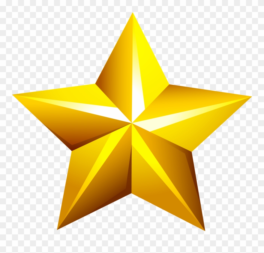 Golden Star Png Picture Black And White - Clipart Stars Transparent Png