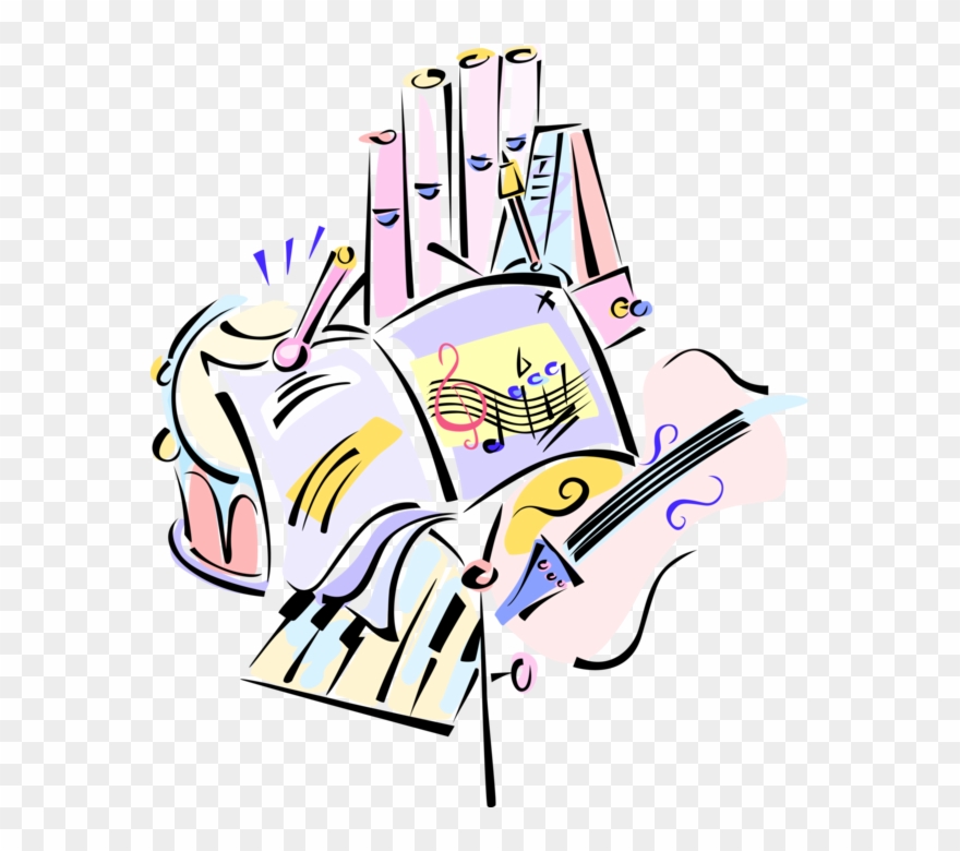 Vector Illustration Of Classical Music Orchestra Musical - Instrumentos Musicais Com Notas Musicais Png Clipart