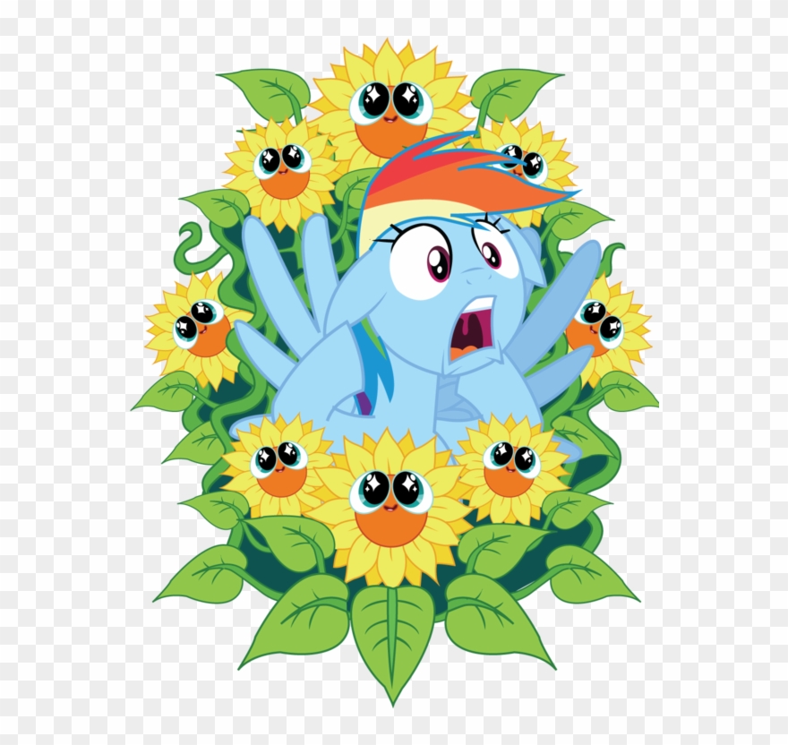 Clip Art Royalty Free Stock Artist Xkappax Beautiful - Rainbow Dash And Sunflower - Png Download