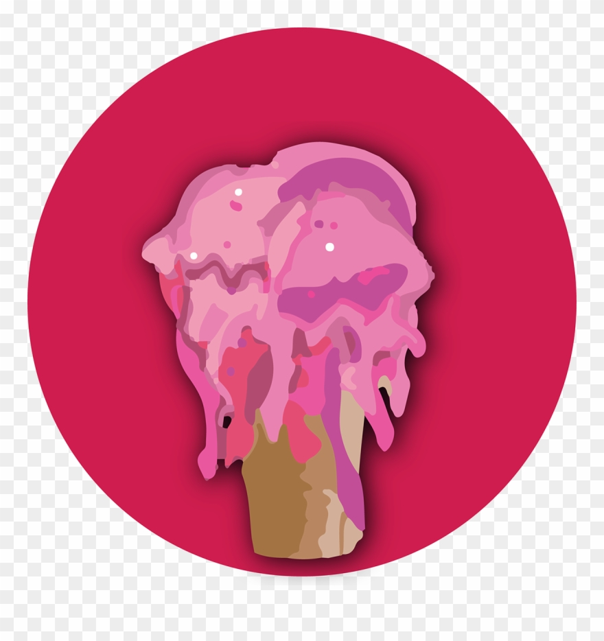 Melted Ice Cream Barebone - Illustration Clipart