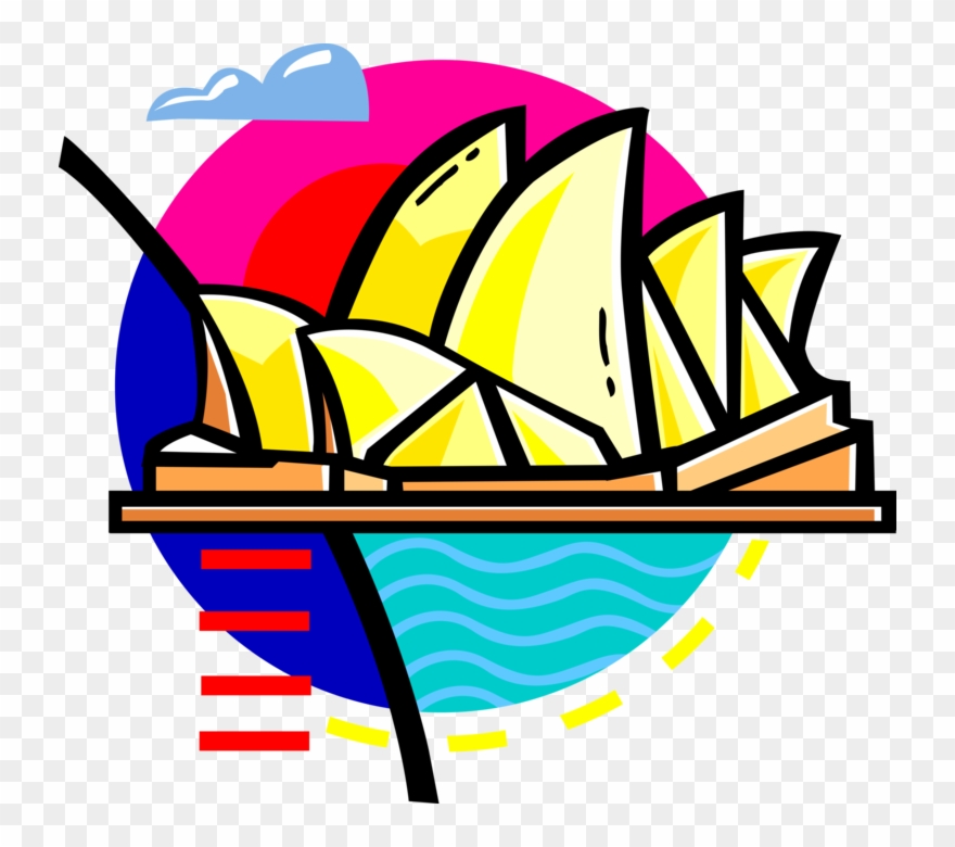 Vector Illustration Of Sydney Opera House Multi-venue Clipart