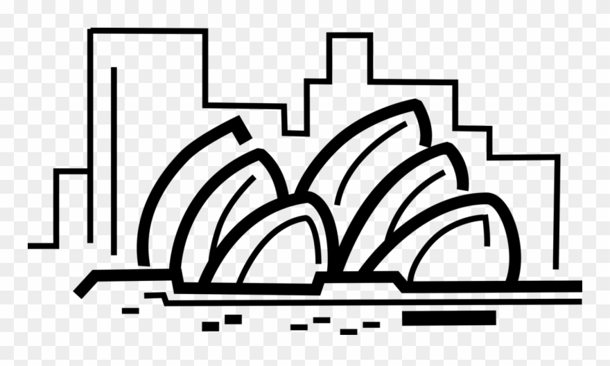 Vector Illustration Of Sydney Opera House Multi-venue Clipart
