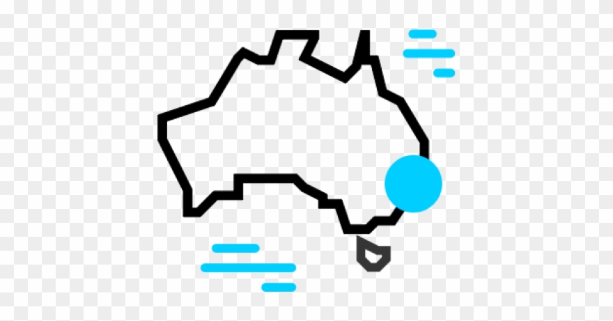 A Map Of Australia With Sydney Highlighted Clipart