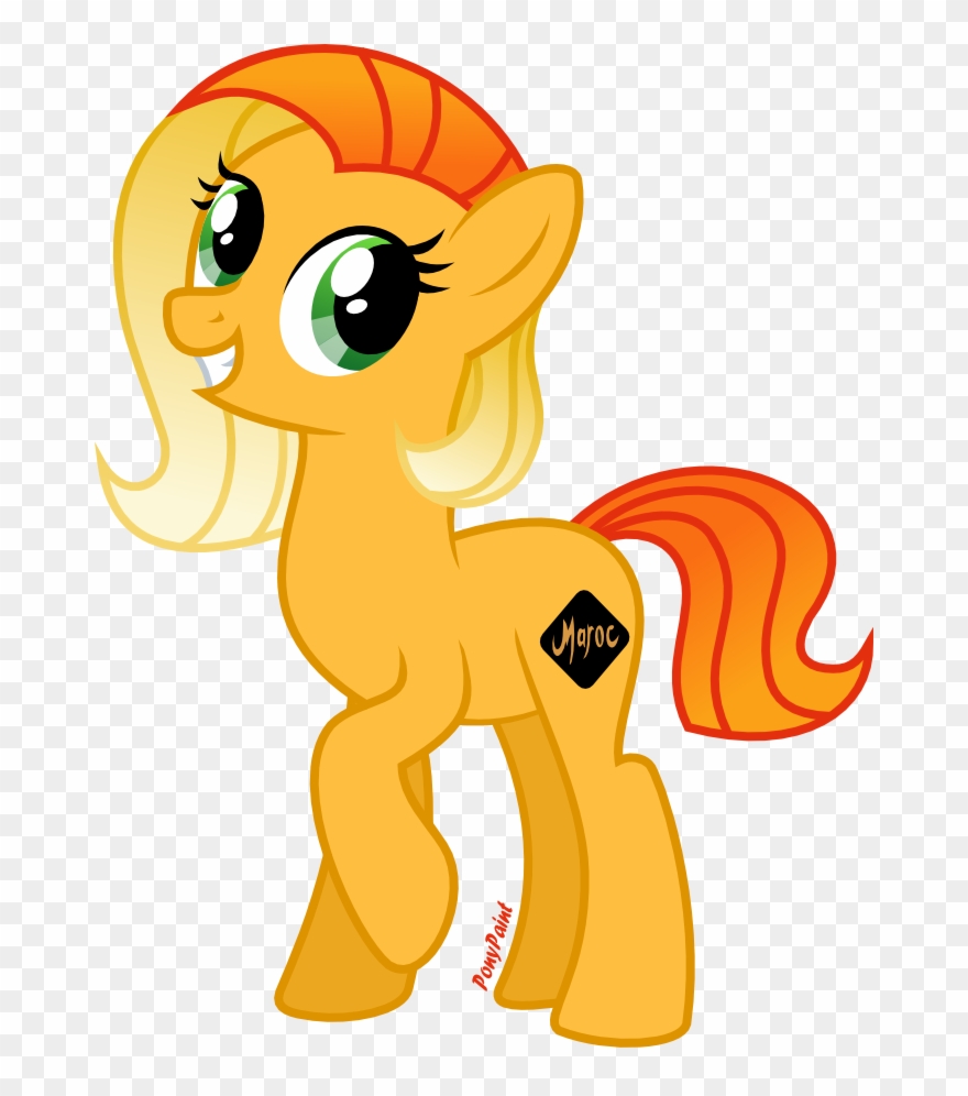 Ponypaint, Orange, Ponified, Safe, Simple Background, - Cartoon Clipart