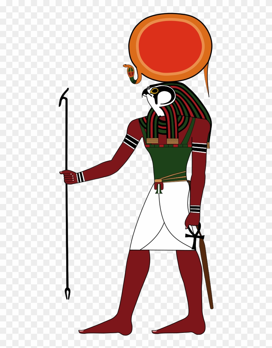Ra- Hawk Head And Headdress With A Sun Disk - Ancient Egyptian Gods Png Clipart