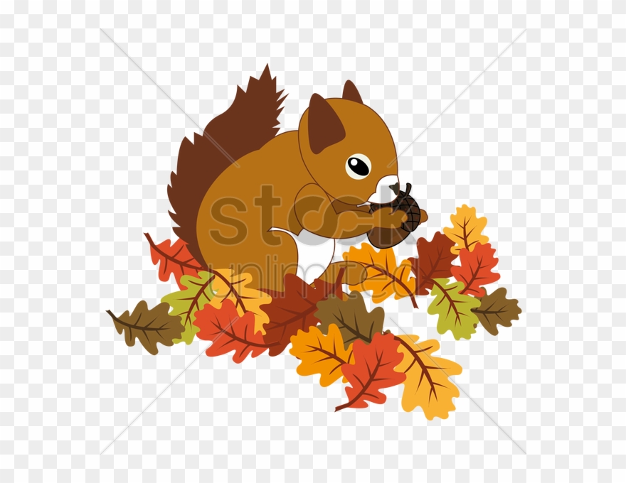 Vector Graphics Clipart Clip Art - Squirrel And Leaves Clipart - Png Download