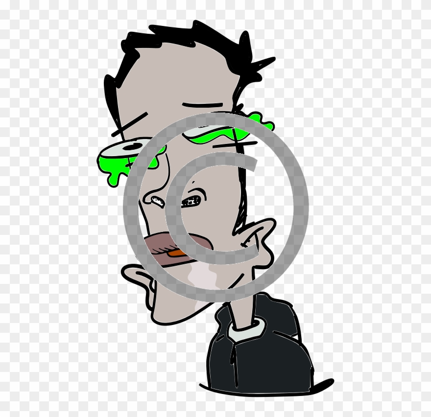 Man With Green Slime Under Eyes - Frankenstein Clipart