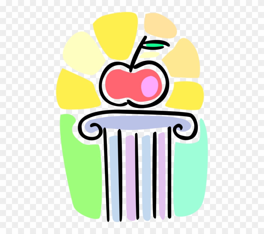 Vector Illustration Of Fruit Apple Symbol Of Knowledge - Apple Clipart