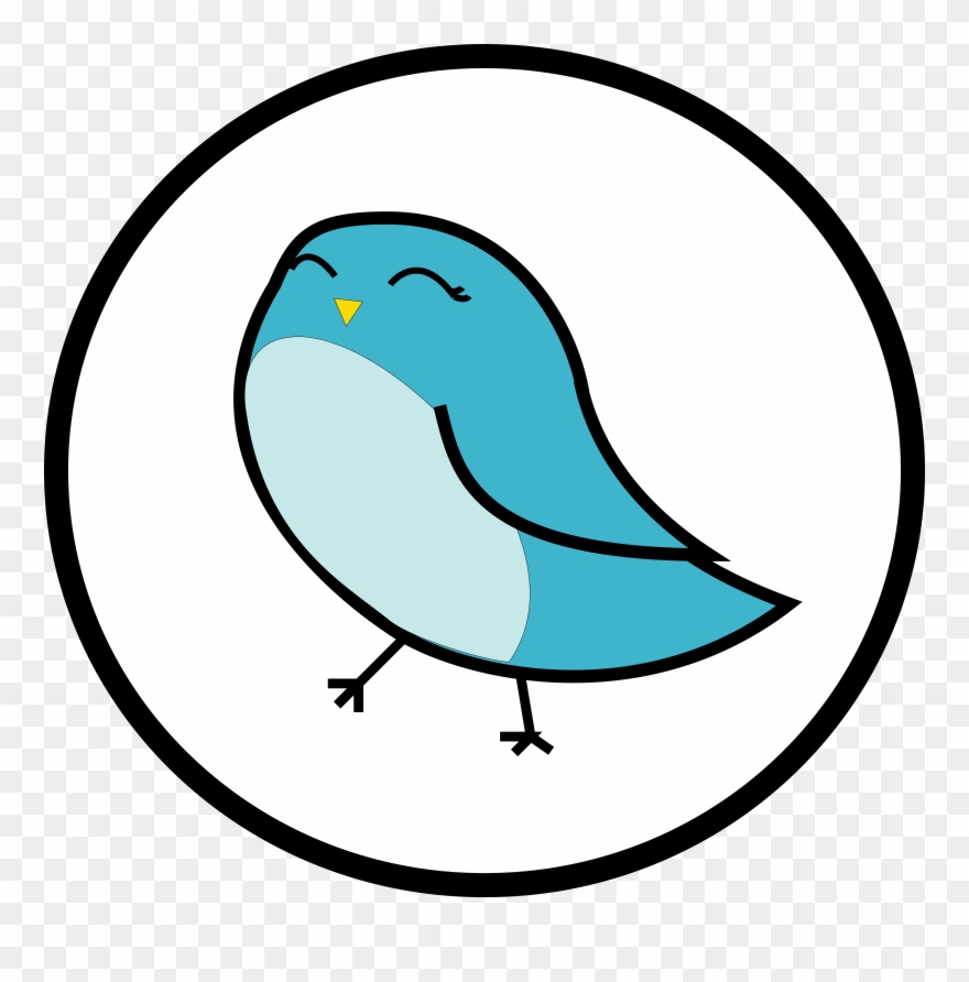 Social Blue Bird Logo Simple - Blue Bird Clipart