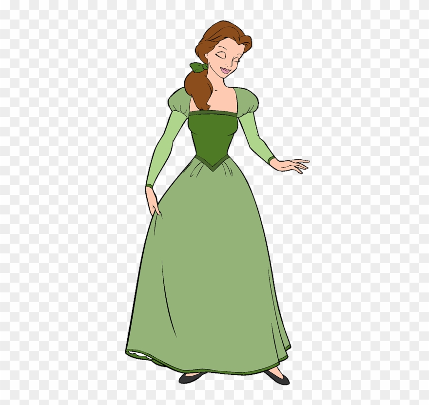 Disney Belle Clip Art Disney Clip Art Galore Gif Belle - Belle In Green Dress - Png Download