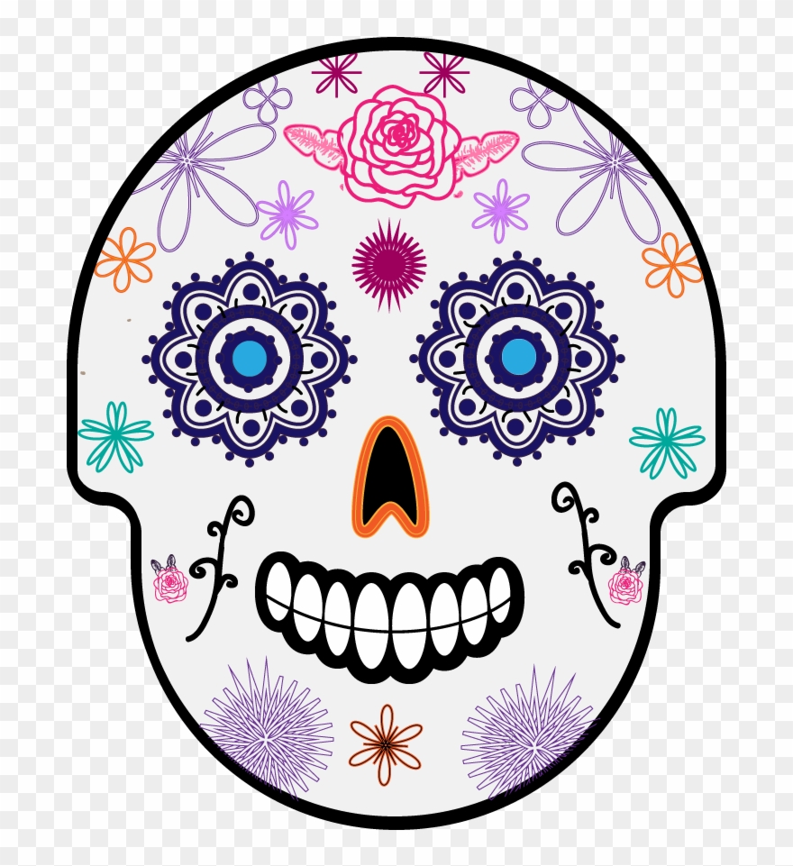 This Is My Black And White Sugar Skull - Skull Clipart