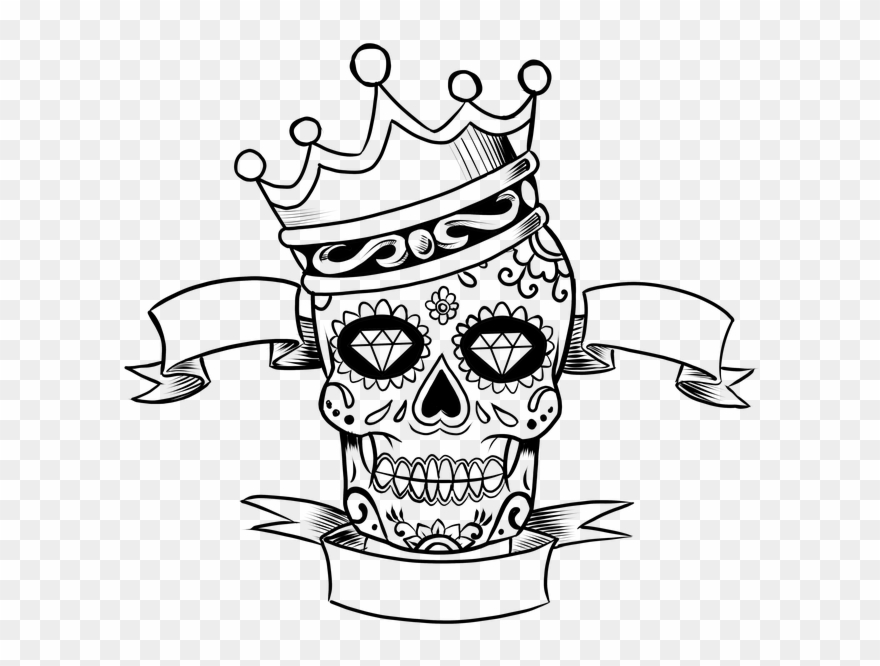 Skull Dia De Los Muertos Drawing Clipart