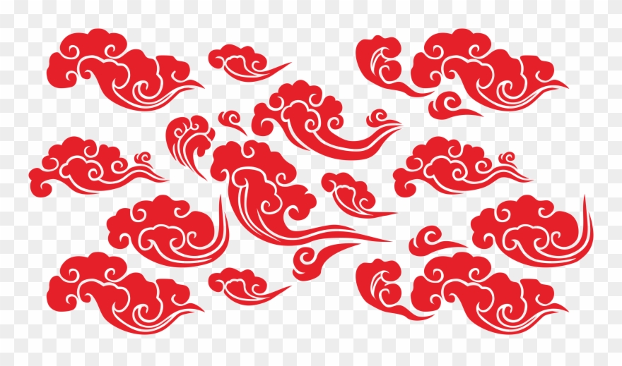 Red Cloud Clipart Vector - Chinese Cloud Vector Png Transparent Png