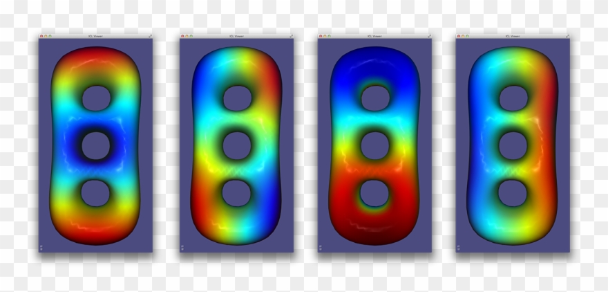 4 Eigenfunctions Of The Laplacian Plotted In The Libigl - Laplace Operator Clipart