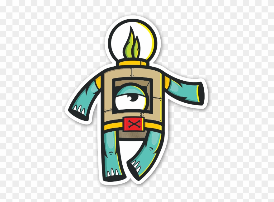 Danger Brain Bulb Head Sticker - Art Clipart