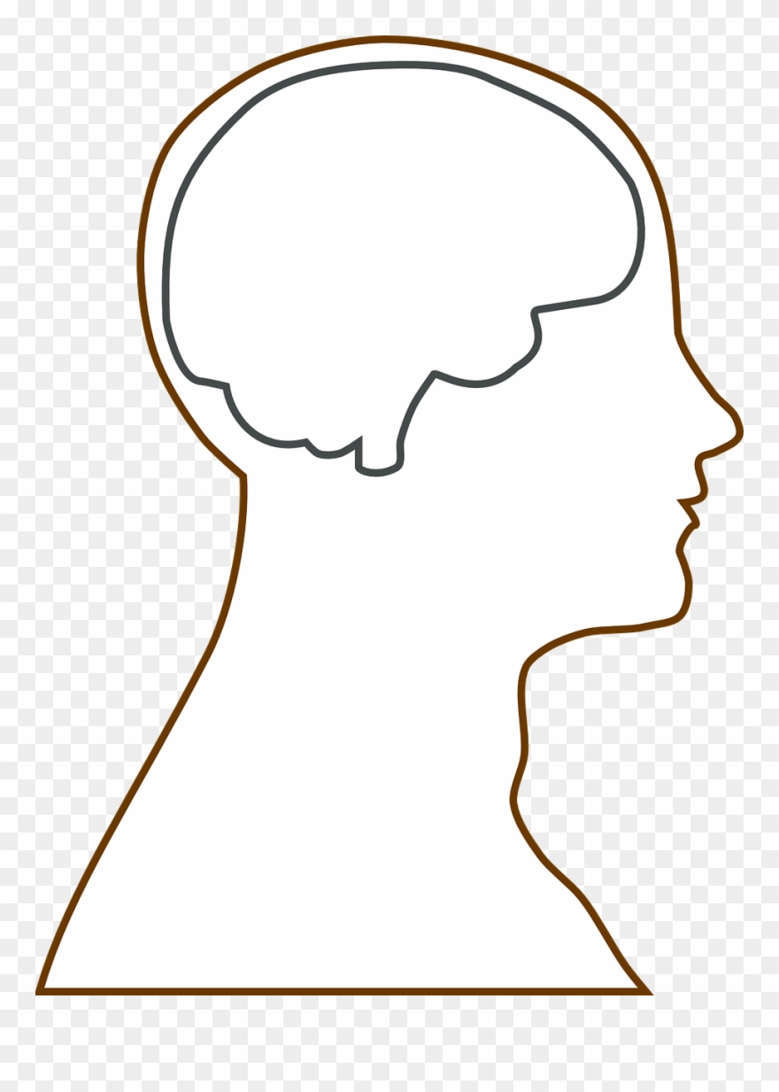 Brain Head Science - Head Outline Clipart