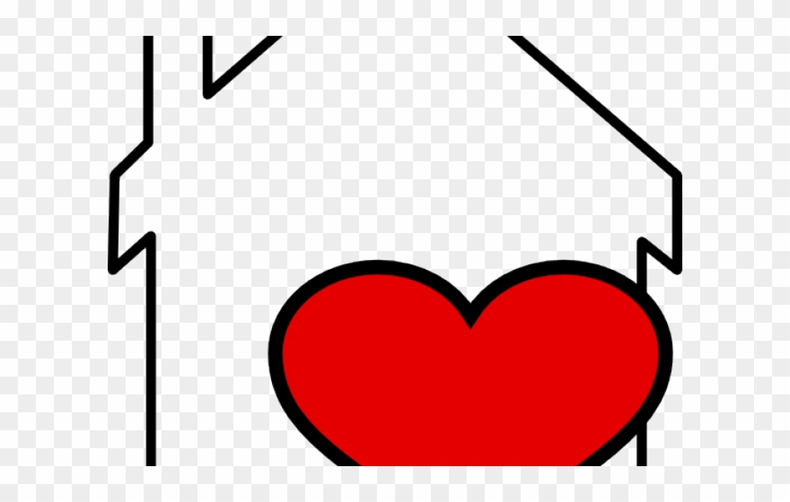 Heart Clipart House - House Outline Clip Art - Png Download