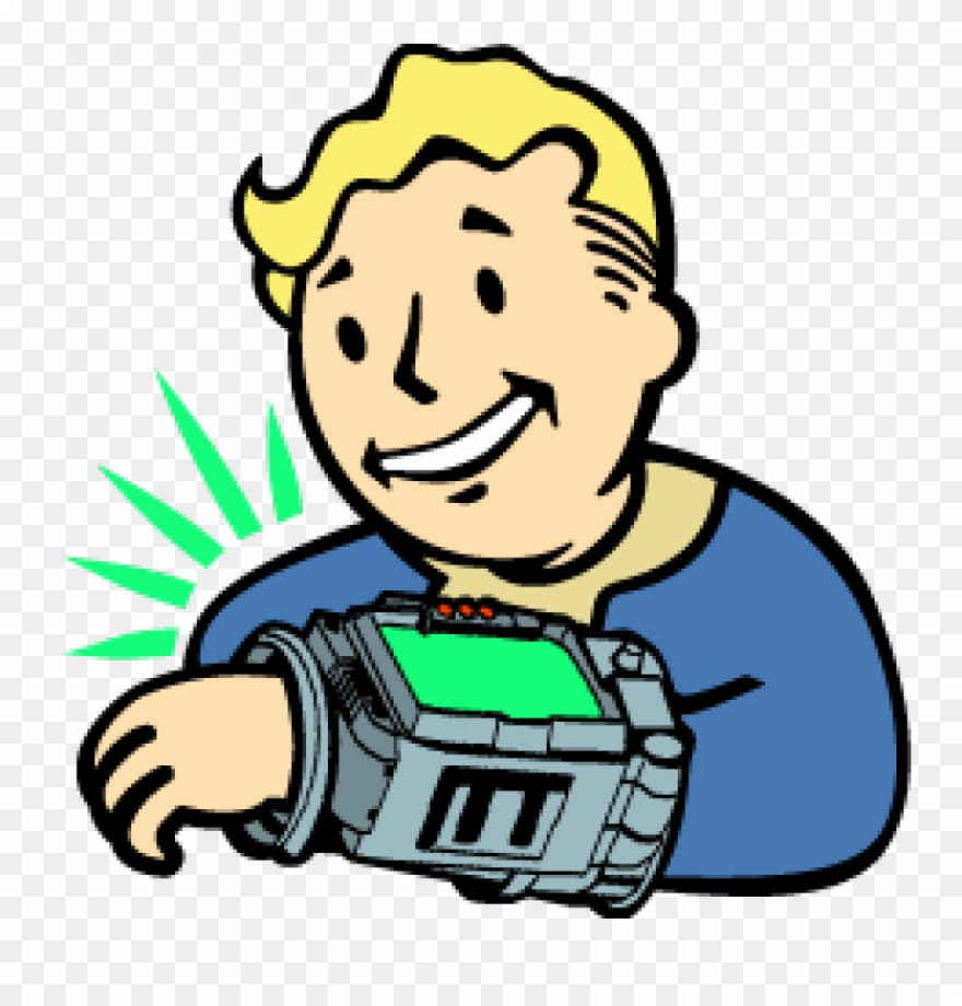 Vault 101 Citizenship Award - Vault Boy With Pip Boy Clipart