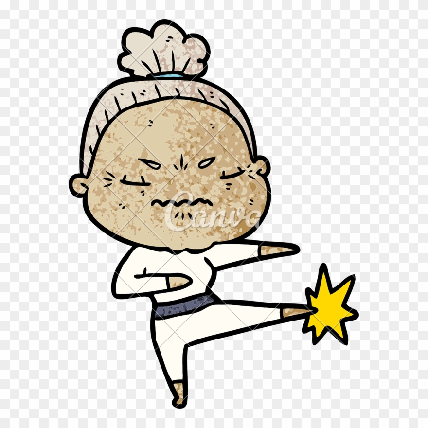 Annoyed Photos By Canva - Draw A Old Lady Clipart