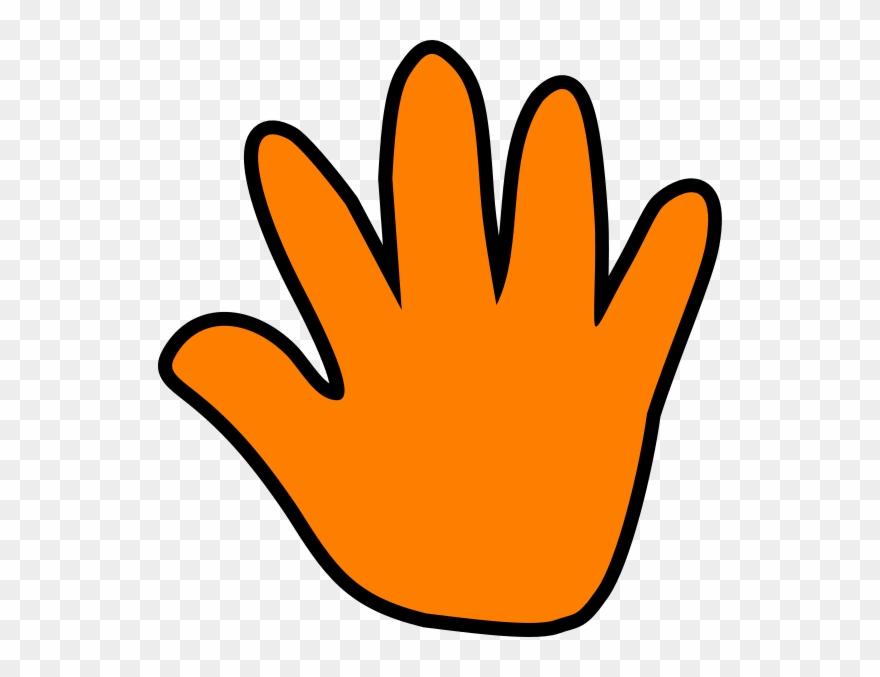 Orange Hand Clip Art At Clker - Keep Hands And Feet To Yourself Clipart - Png Download