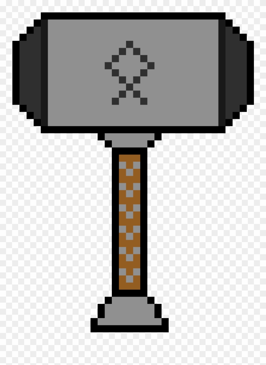 Thor's Hammer - Mjolnir - Pixel Button Exit Png Clipart