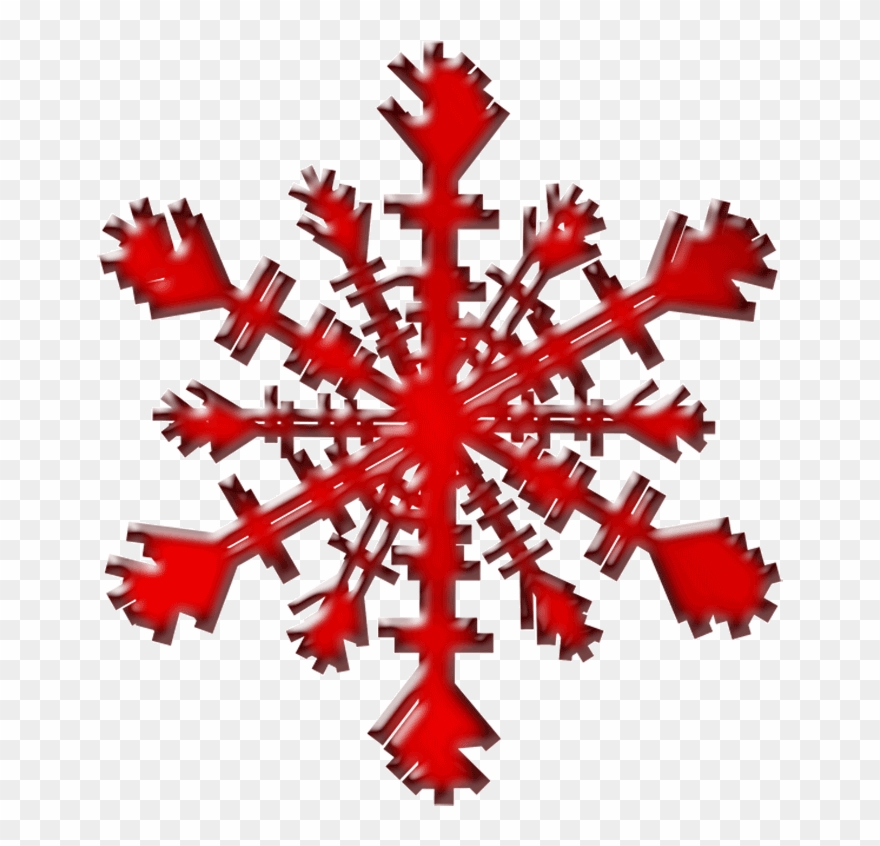Snowflake 35163 Small Red - Snowflake Clipart