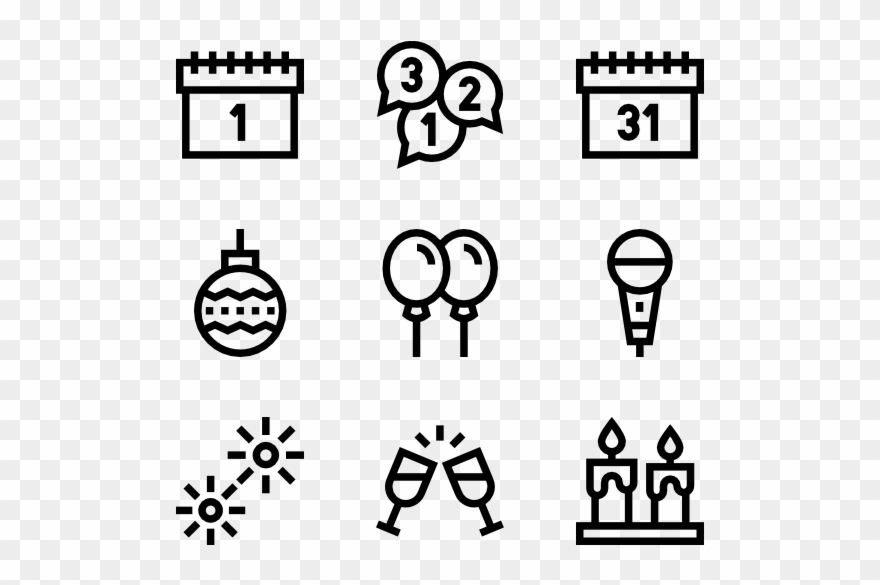 New Year - Concert Icons Clipart