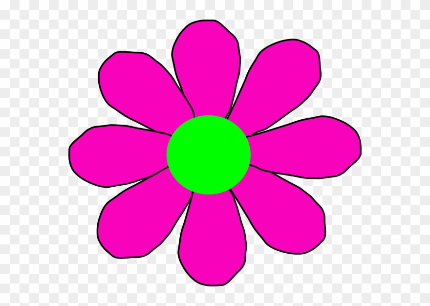 This Free Clip Arts Design Of Pink With Green Daisy - Png Download