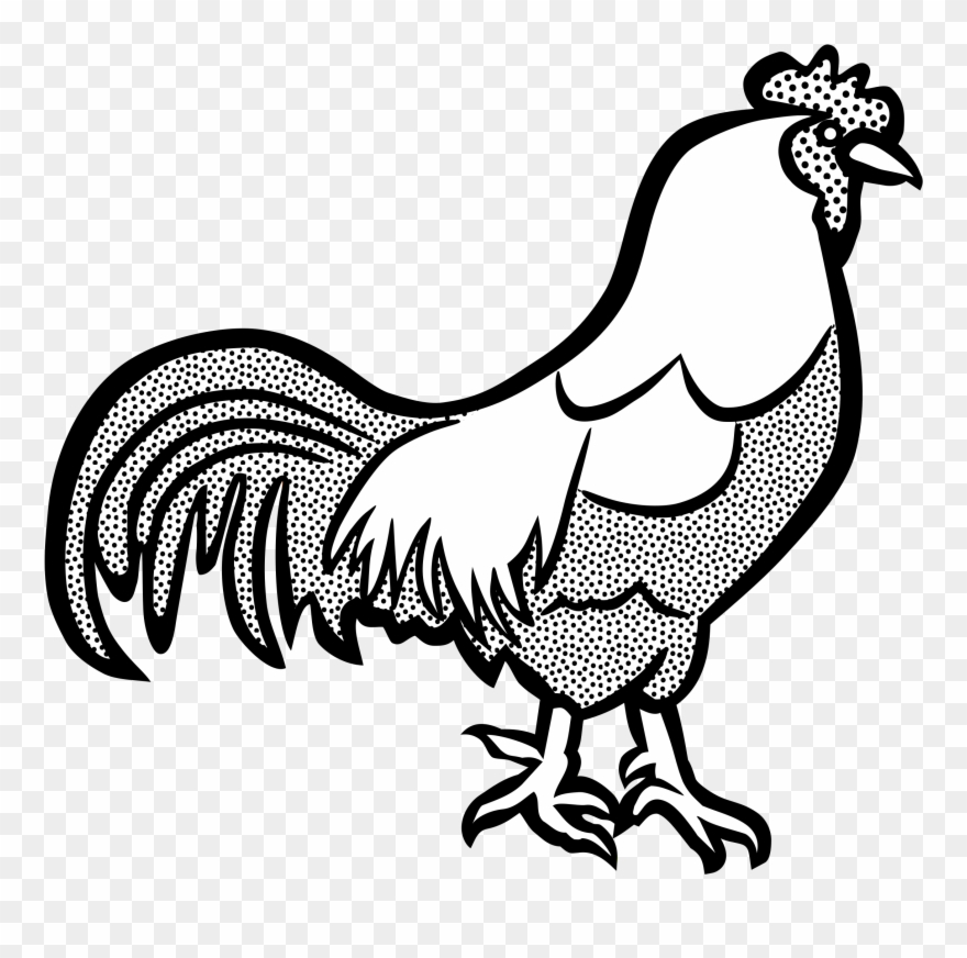 Big Image - Cock Clip Art Black And White - Png Download