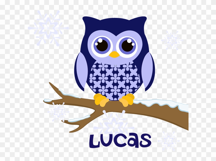 Favorite - Custom Name Winter Owl Blue Ornament (round) Clipart