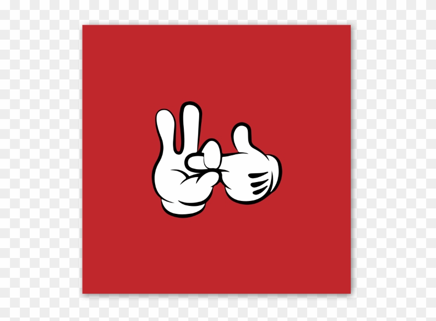 Mickey Mouse Sexy Hands Sticker - Mickey Mouse Hands Red Clipart