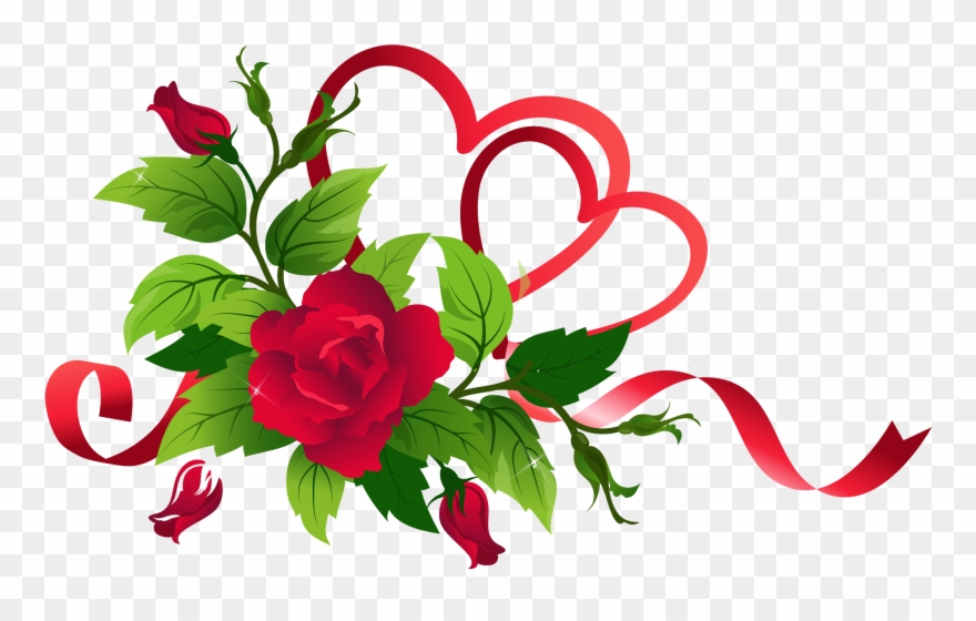 Visit - Hearts And Roses Png Clipart
