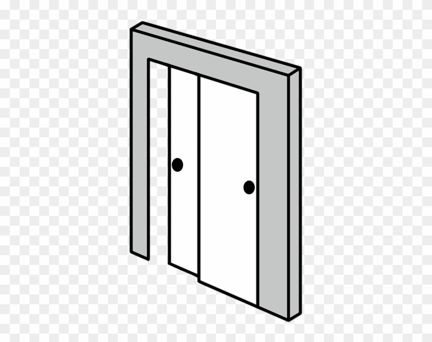 Bypass Door Units Are Widely Used In Closet Openings - Pocket Door Clipart