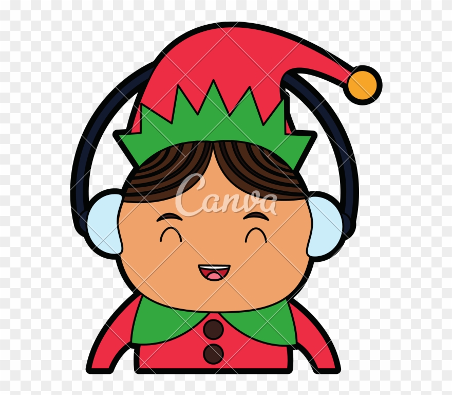 Elf Helper Wearing Muffs Icons By Canva - Santas Helper Icon Clipart