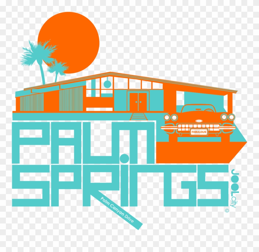 Palm Springs Glam Ranch Short Sleeve Unisex T Shirt - Palm Springs Clipart