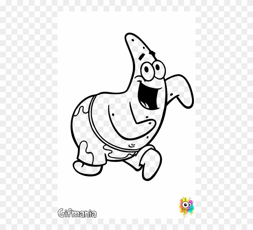 Coloring Online The Funny Patrick Star - Patricio Estrella Para Colorear Clipart