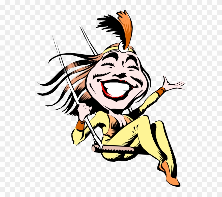 Vector Illustration Of Carnival Or Amusement Park Fairground - Acrobat Cartoon Clipart