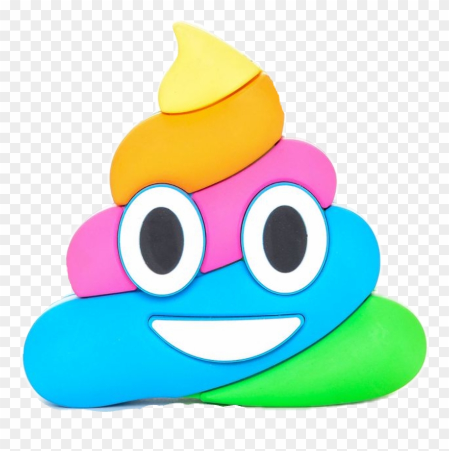 Clip Black And White Library Pile Of Poo Feces Smile - Rainbow Poop Emoji - Png Download