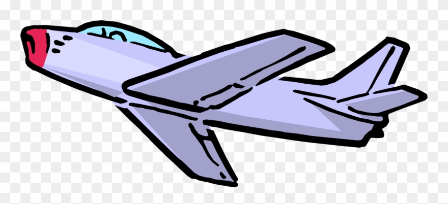 Vector Illustration Of North American Sabrejet F-86 - Cartoon Jet Png Clipart