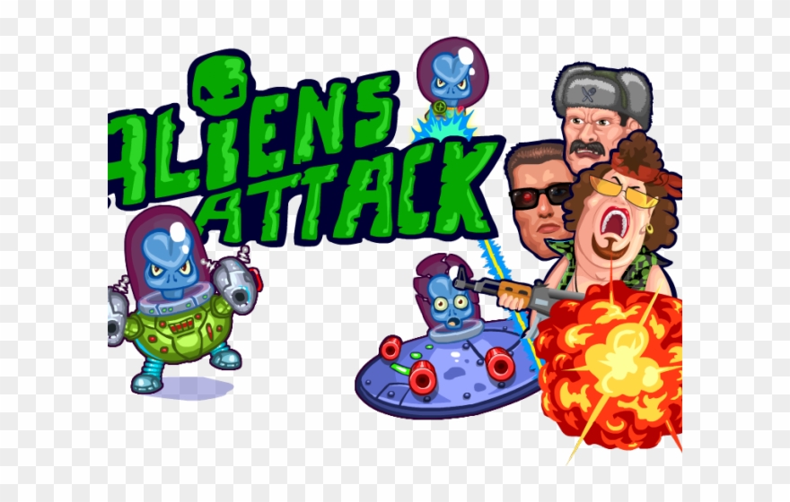 Invasion Clipart Alien Attack - Cartoon - Png Download