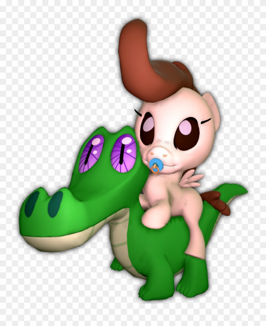Fillerartist, Duo, Gummy, Ponies Riding Gators, Pound - Cartoon Clipart
