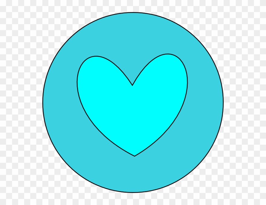 Blue Heart In Circle Clipart - Png Download