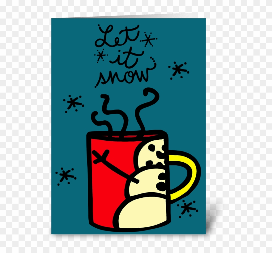 Christmas Snowman Mug Greeting Card - Christmas Day Clipart